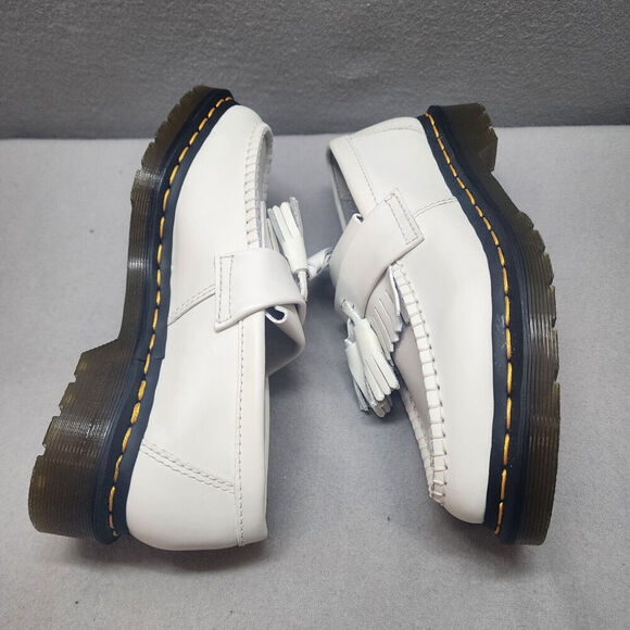 DOC MARTEN ADRIAN YELLOW STITCH WHITE LEATHER TASSEL LOAFERS SIZE M 5 W 6 NWOB‎ - Picture 4 of 8